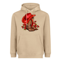 Mushroom valentines day cowboy boots red  and roses Heavyweight Hoodie - AdoDesignShop