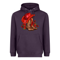 Plum valentines day cowboy boots red  and roses Heavyweight Hoodie - AdoDesignShop