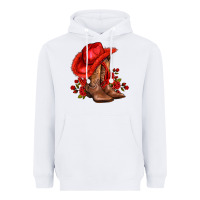 White valentines day cowboy boots red  and roses Heavyweight Hoodie - AdoDesignShop