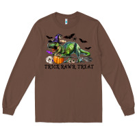 Chestnut T-Rex Trick Rawr Treat Long Sleeve Tee - RanaPortraitStore