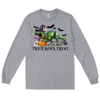 Heather Grey T-Rex Trick Rawr Treat Long Sleeve Tee - RanaPortraitStore