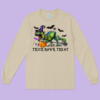 Long Sleeve Tee T-Rex Trick Rawr Treat
