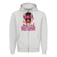 Dove Grey brest cancer warrior afro messy bun Zipper Hoodie - texasbilliewilder