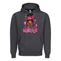 Smoke brest cancer warrior afro messy bun Zipper Hoodie - texasbilliewilder