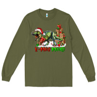 Army Green t rex x mas mood Long Sleeve Tee - RanaPortraitStore
