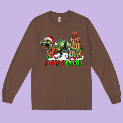 Long Sleeve Tee t rex x mas mood