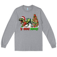 Heather Grey t rex x mas mood Long Sleeve Tee - RanaPortraitStore