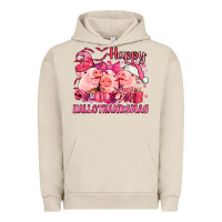 Pigment French Oak Happy Hallothanksmas Pigs pink Urban Hoodie - NancyCooperArtShop
