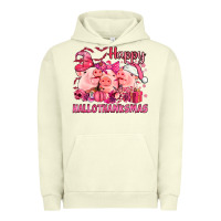 Pigment Pistachio Happy Hallothanksmas Pigs pink Urban Hoodie - NancyCooperArtShop