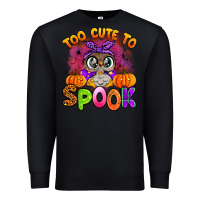 Black too cute to spook with owl Premium Sweatshirt - Artiststas
