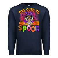 Navy too cute to spook with owl Premium Sweatshirt - Artiststas