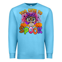 Ocean Blue too cute to spook with owl Premium Sweatshirt - Artiststas