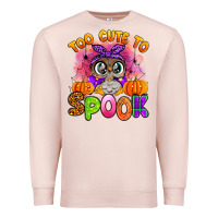 Pale Pink too cute to spook with owl Premium Sweatshirt - Artiststas