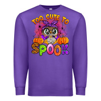 Purple too cute to spook with owl Premium Sweatshirt - Artiststas