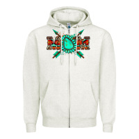 Oatmeal Heather aztec mom Zipper Hoodie - Zillion Design Studio