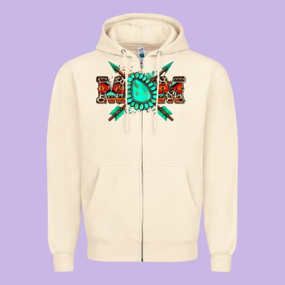 Aztec Mom Zipper Hoodie Designed By Zillion Design Studio
