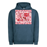 Pigment Midnight Navy jesus is my valentine Urban Hoodie - MaliasSmallBusiness