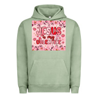 Pigment Oil Green jesus is my valentine Urban Hoodie - MaliasSmallBusiness