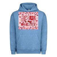 Pigment Pebble Blue jesus is my valentine Urban Hoodie - MaliasSmallBusiness
