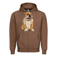 Chestnut english bulldog Zipper Hoodie - RanaPortraitStore