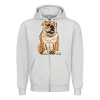 Dove Grey english bulldog Zipper Hoodie - RanaPortraitStore