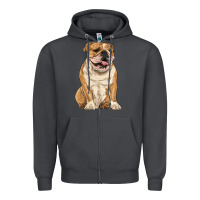 Smoke english bulldog Zipper Hoodie - RanaPortraitStore