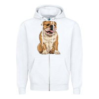 White english bulldog Zipper Hoodie - RanaPortraitStore