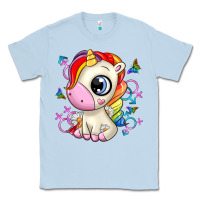 Dusty Blue unicorn Classic Tee - Zillion Design Studio