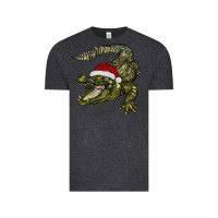 Vintage Black Christmas alligator Vintage Tee - BarkalooDesign