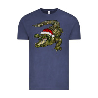 Vintage Denim Christmas alligator Vintage Tee - BarkalooDesign
