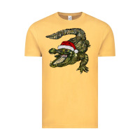 Vintage Mustard Christmas alligator Vintage Tee - BarkalooDesign