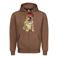 Chestnut christmas bulldog Zipper Hoodie - RanaPortraitStore