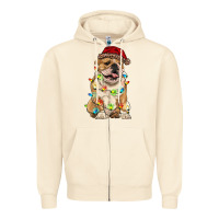 Sandshell christmas bulldog Zipper Hoodie - RanaPortraitStore