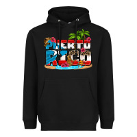 Black puerto rico and flowers with frog Heavyweight Hoodie - AdoDesignShop