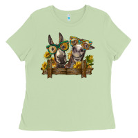 Matcha 2 donkeys with sunflowers Ladies Tee - BarkalooDesign