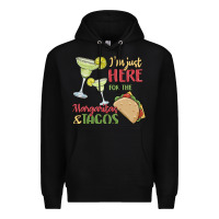 Black i'm here for the margaritas and tacos Premium Hoodie - MaliasSmallBusiness