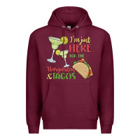 Burgundy i'm here for the margaritas and tacos Premium Hoodie - MaliasSmallBusiness