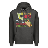 Charcoal Heather i'm here for the margaritas and tacos Premium Hoodie - MaliasSmallBusiness