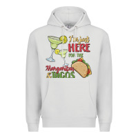 Dove Grey i'm here for the margaritas and tacos Premium Hoodie - MaliasSmallBusiness