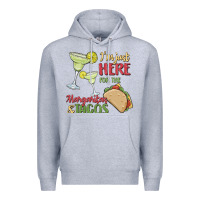 Heather Grey i'm here for the margaritas and tacos Premium Hoodie - MaliasSmallBusiness