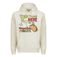 Oatmeal Heather i'm here for the margaritas and tacos Premium Hoodie - MaliasSmallBusiness