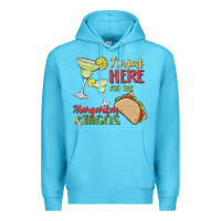 Ocean Blue i'm here for the margaritas and tacos Premium Hoodie - MaliasSmallBusiness
