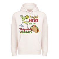 Pale Pink i'm here for the margaritas and tacos Premium Hoodie - MaliasSmallBusiness