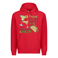 Red i'm here for the margaritas and tacos Premium Hoodie - MaliasSmallBusiness