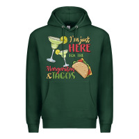Sports Green i'm here for the margaritas and tacos Premium Hoodie - MaliasSmallBusiness