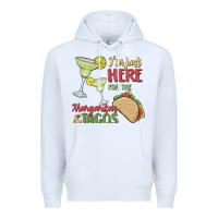 White i'm here for the margaritas and tacos Premium Hoodie - MaliasSmallBusiness