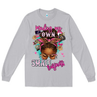 Moon Dust minding my own small business afro messy bun Long Sleeve Tee - texasbilliewilder
