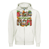 Oatmeal Heather nacho average mom Zipper Hoodie - Zillion Design Studio