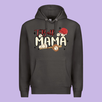 T Ball Mama Baseball Premium Hoodie Designed By Maliassmallbusiness