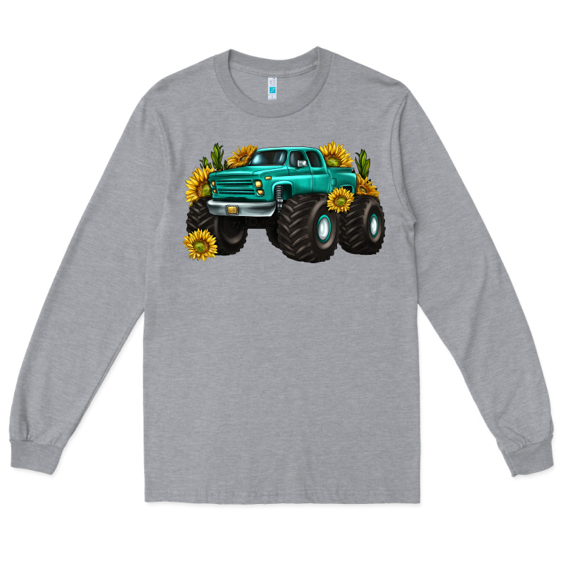 Monster Truck With Sunflower Western Long Sleeve Tee by texasbilliewilder | Teevron